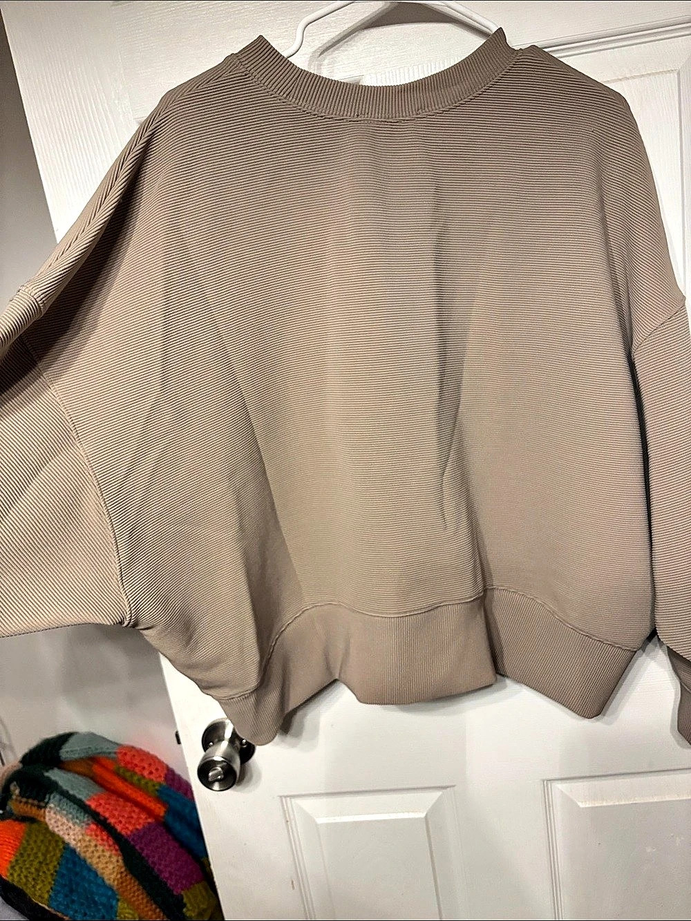 ZENANA Ribbed Oversized Top in Brown Size Medium Like New